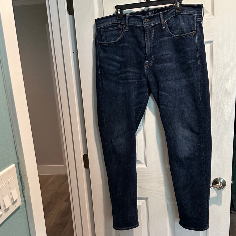 Lucky Brand 38 x 30 121 Heritage Slim Men's Dark Blue Jeans